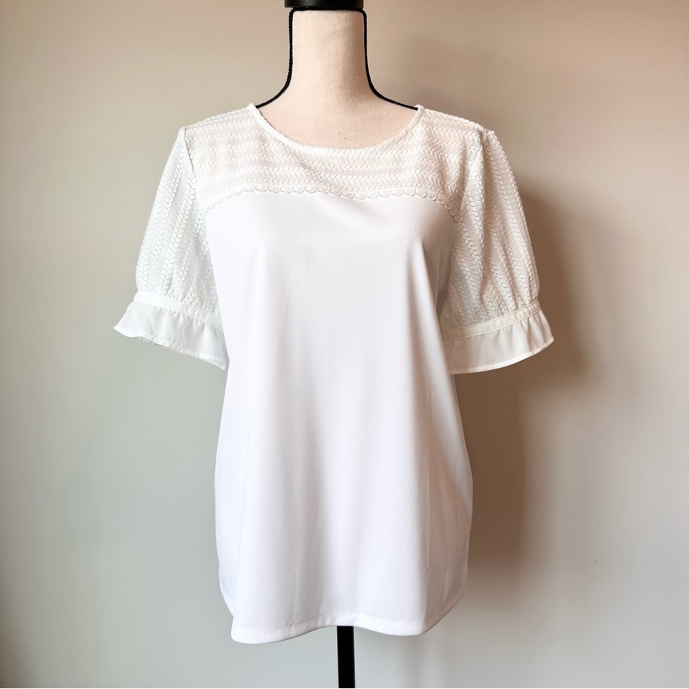 NWOT Karl Lagerfeld | White Lace Blouse